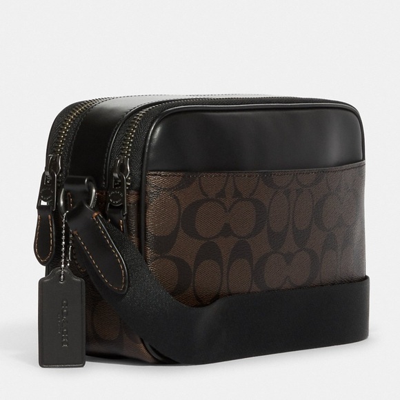 COACH Graham Crossbody In Blocked Signature Canvas With Varsity Stripe 🆕 - Picture 2 of 5